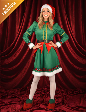 Luksuzni božićni kostim vilenjaka za žene