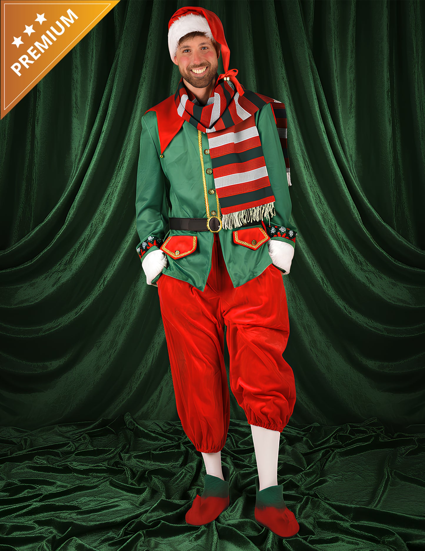 Luksuzni božićni kostim vilenjaka za muškarce