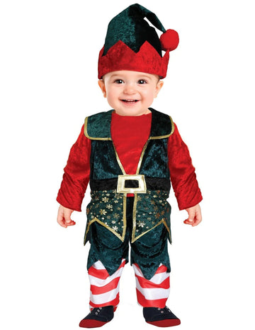 Dječji baršunasti božićni kostim vilenjaka