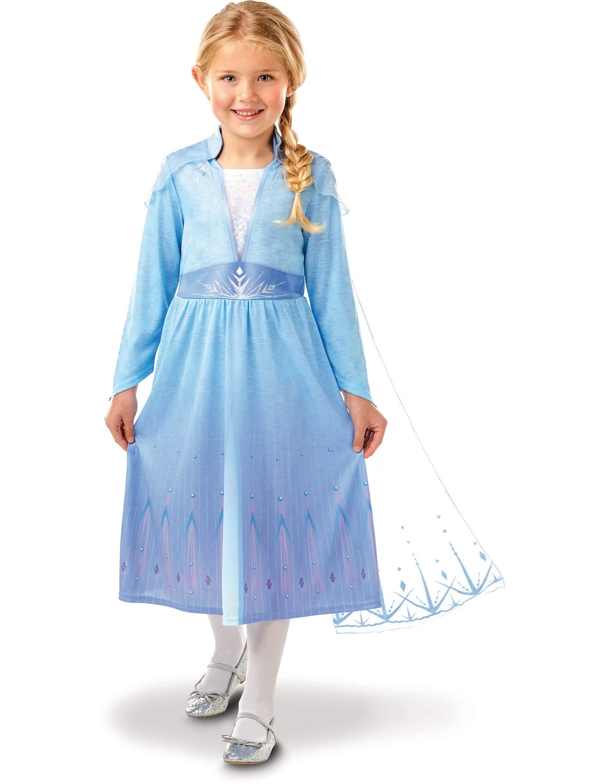 Kostim Elsa Frozen 2 za djevojčicu nebesko plave boje s plaštem