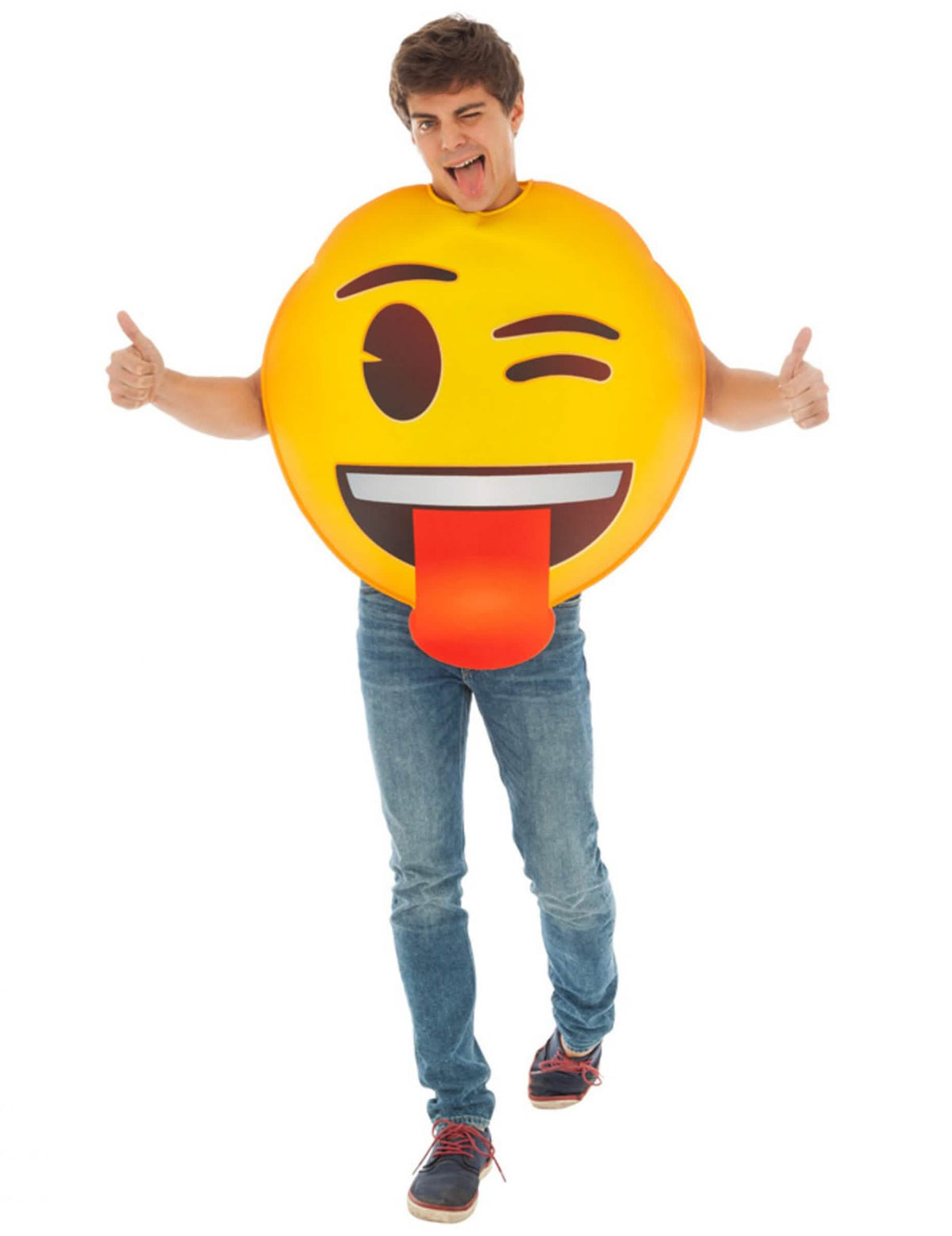Kostim Emoji namig za odrasli žuta s isplaženim jezikom