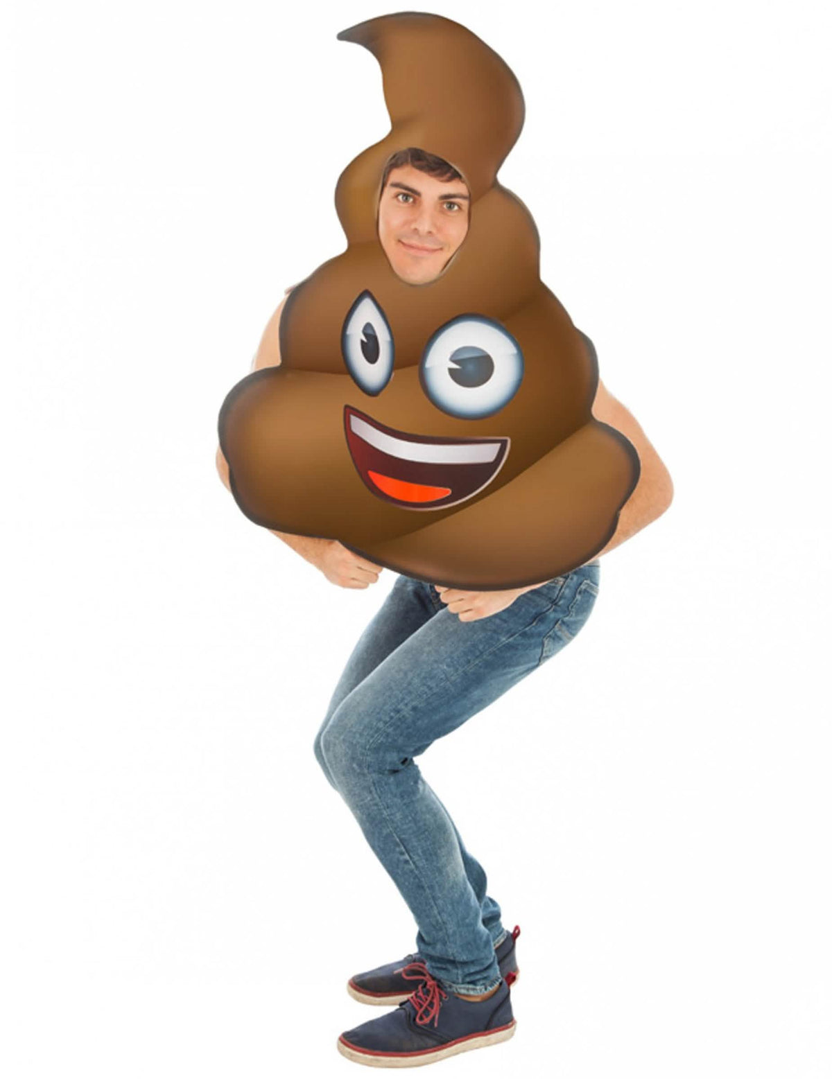 Kostim Emoji govance za odrasli, smeđa, nasmijani