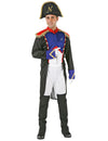 Déguisement d'empereur français pour homme noir bleu et rouge avec bicorne