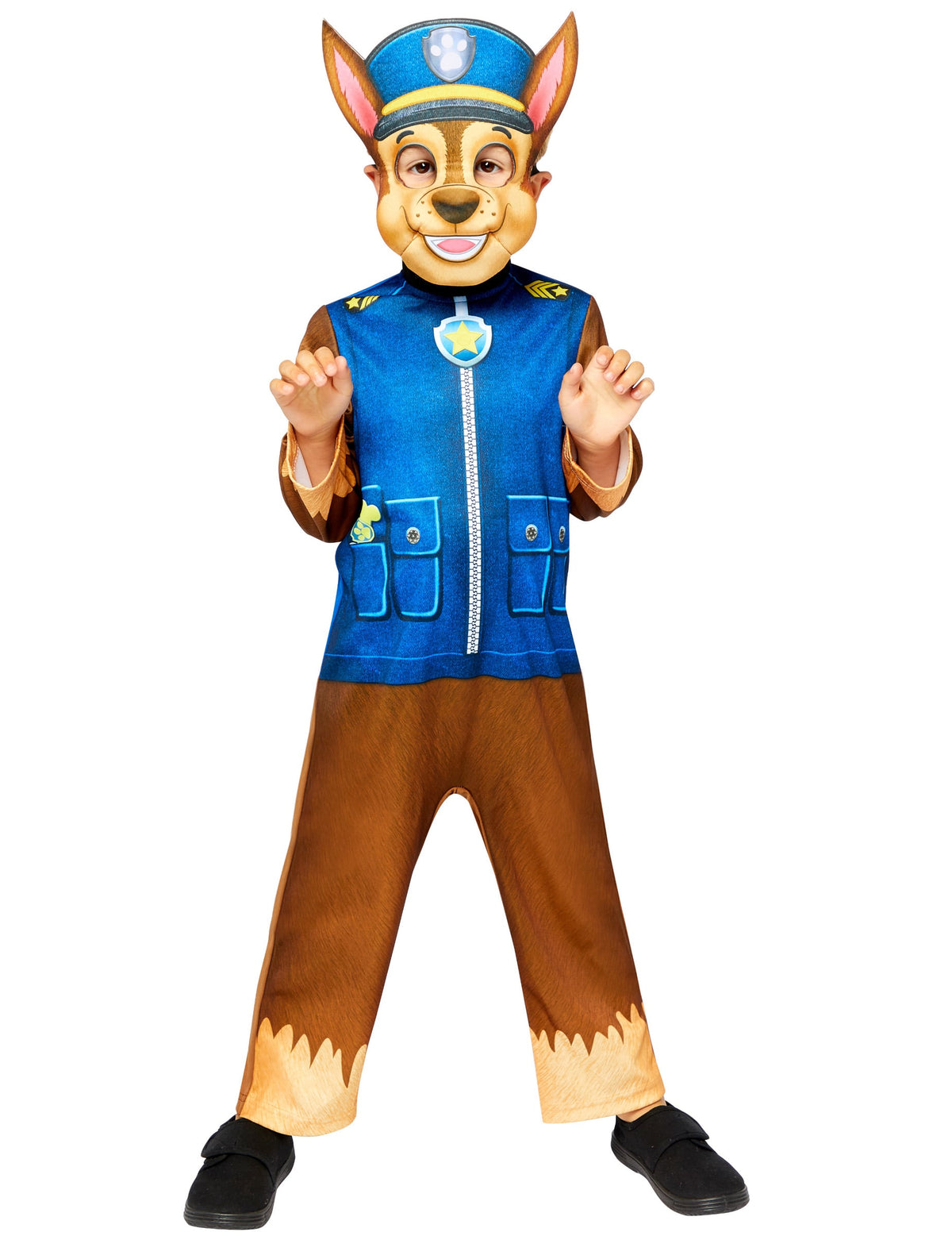 Déguisement et masque Chase Pat'Patrouille pour enfant bleu et marron