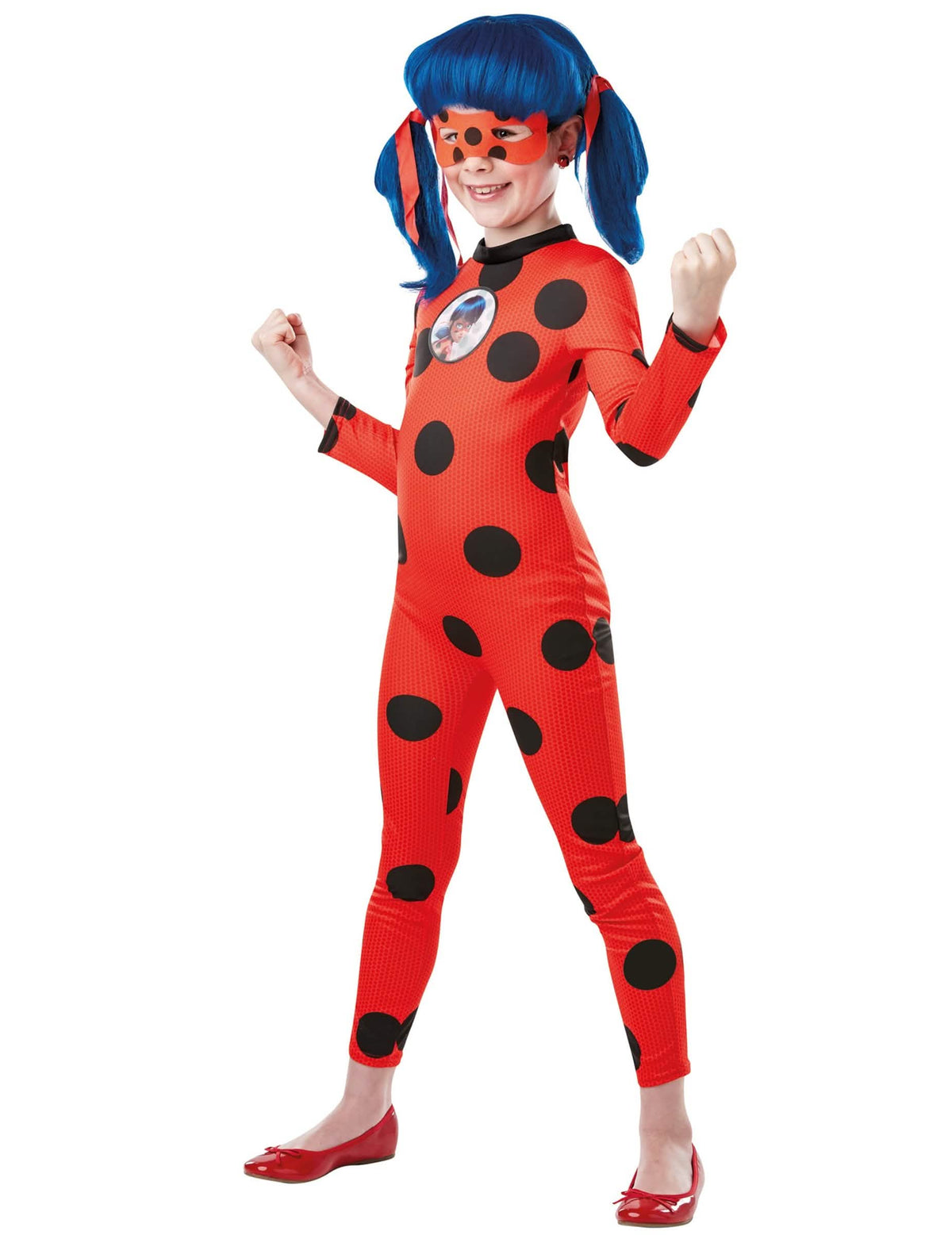 Kostim i maska Miraculous Ladybug za djevojčica crvena s crnim točkicama