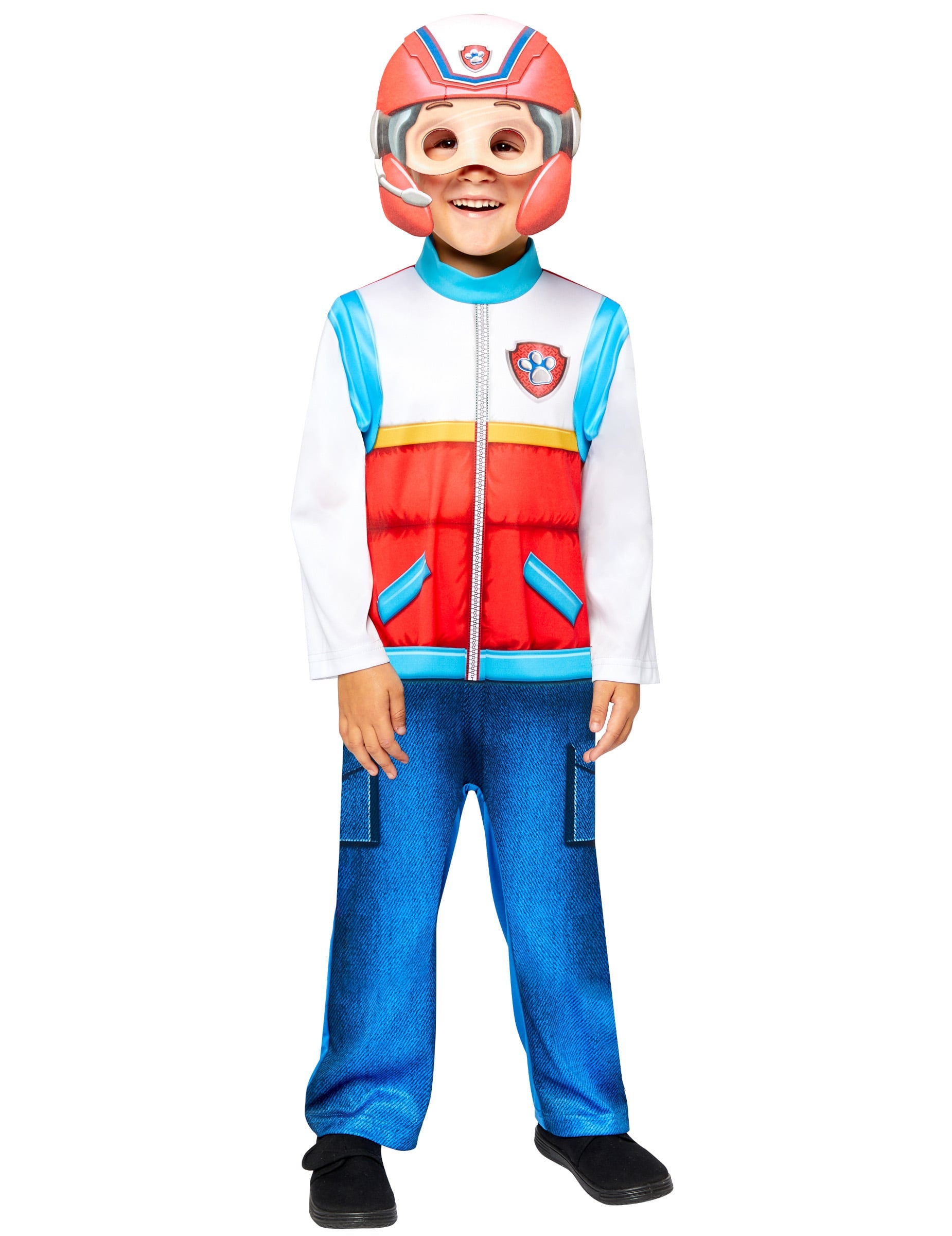 Déguisement et masque Ryder Pat'Patrouille pour enfant rouge blanc et bleu
