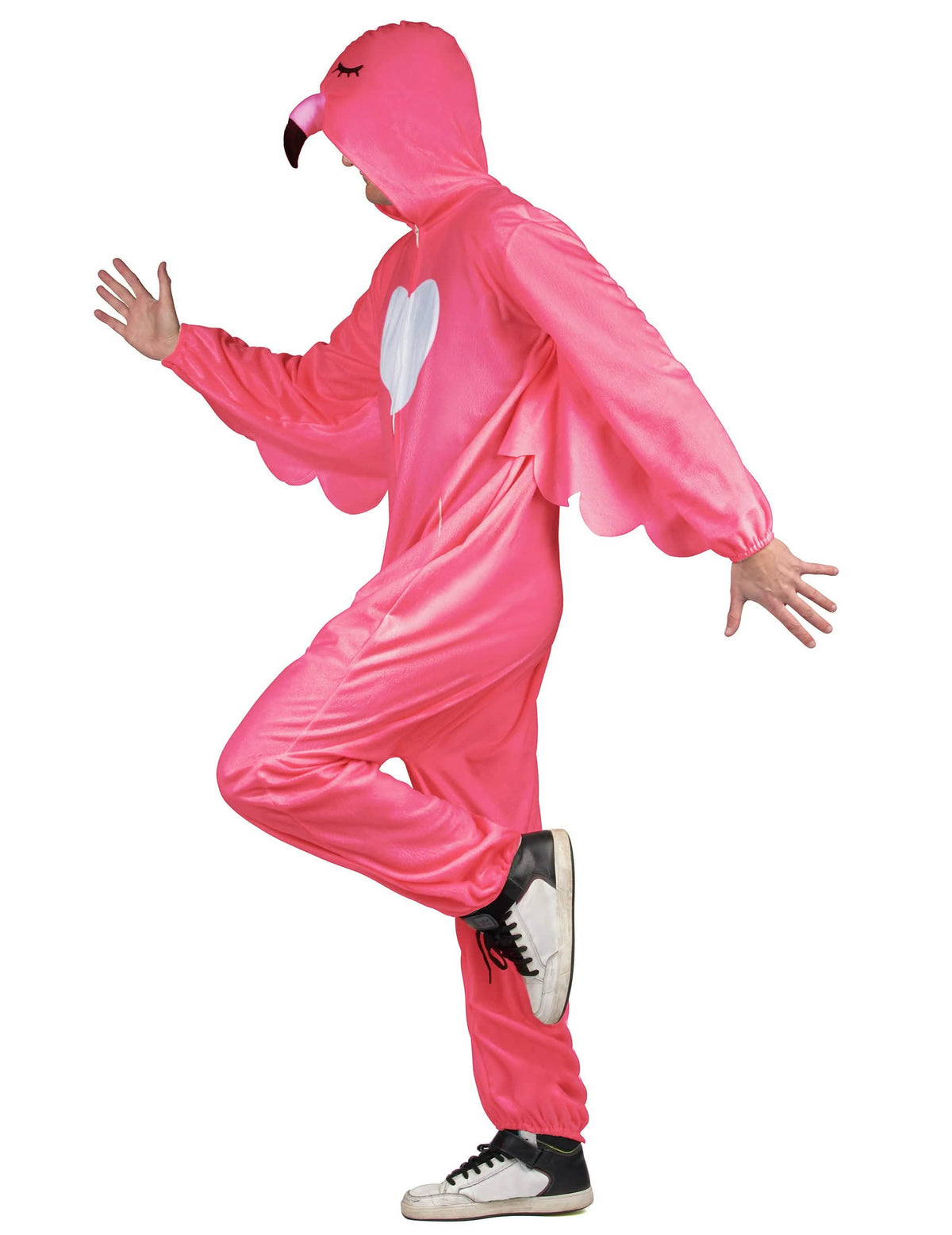 Bočni pogled na kostim flamingo