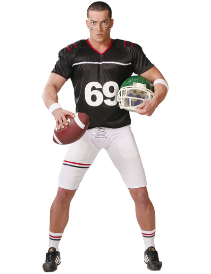 Kostim američkog nogometaša crno -bijeli čovjek