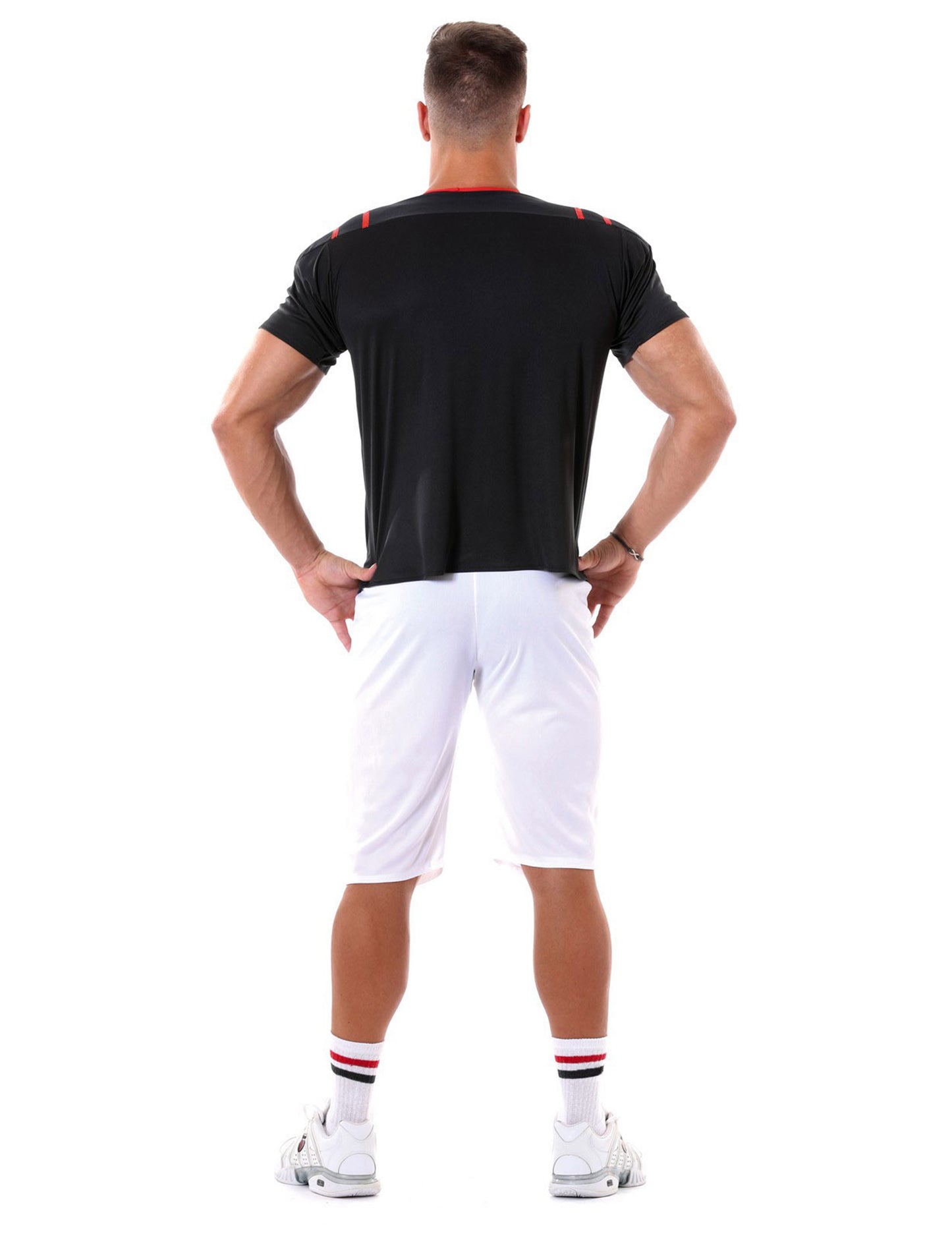 Kostim američkog nogometaša crno -bijeli čovjek