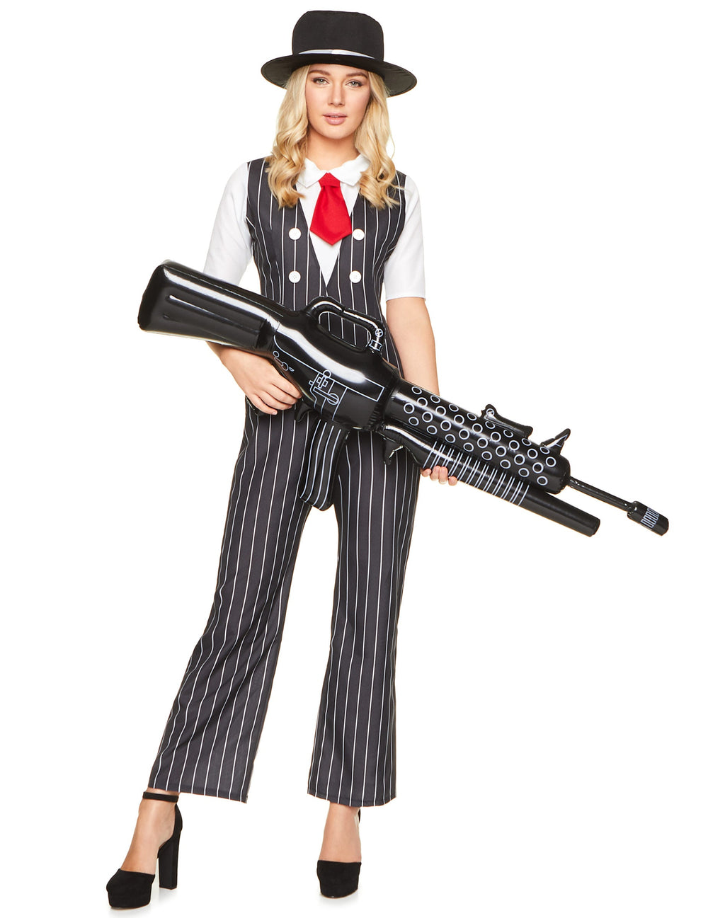 Mitraillette gonflable du déguisement gangster mafia pour femme