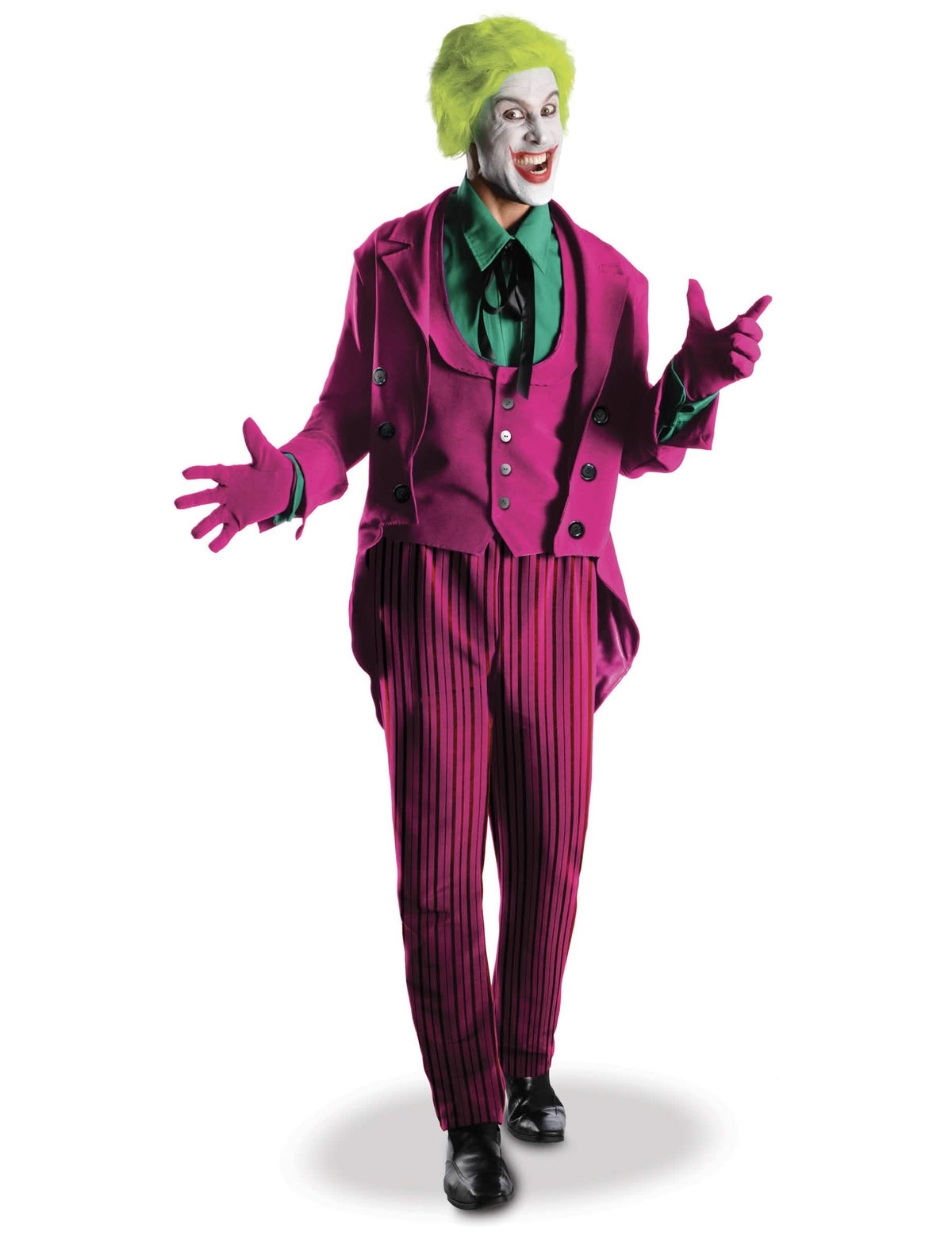 Kostim Joker s velikim naslijeđem za odrasli, ljubičasta i zelena s prugastim hlačama
