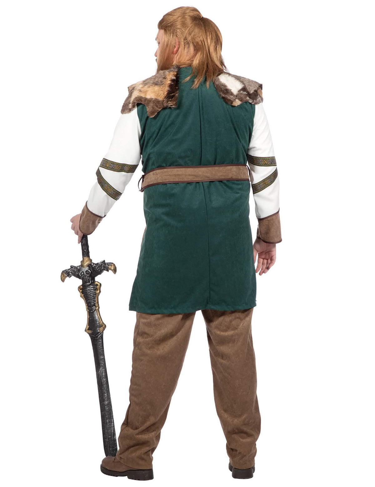 Vue de face du déguisement guerrier viking luxe