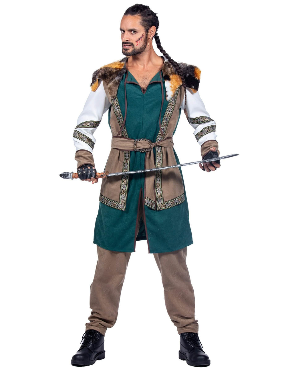Vue d'ensemble du déguisement guerrier viking luxe