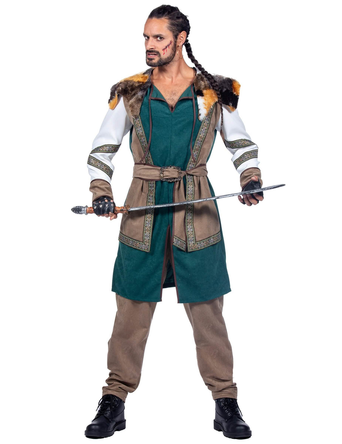 Vue d'ensemble du déguisement guerrier viking luxe