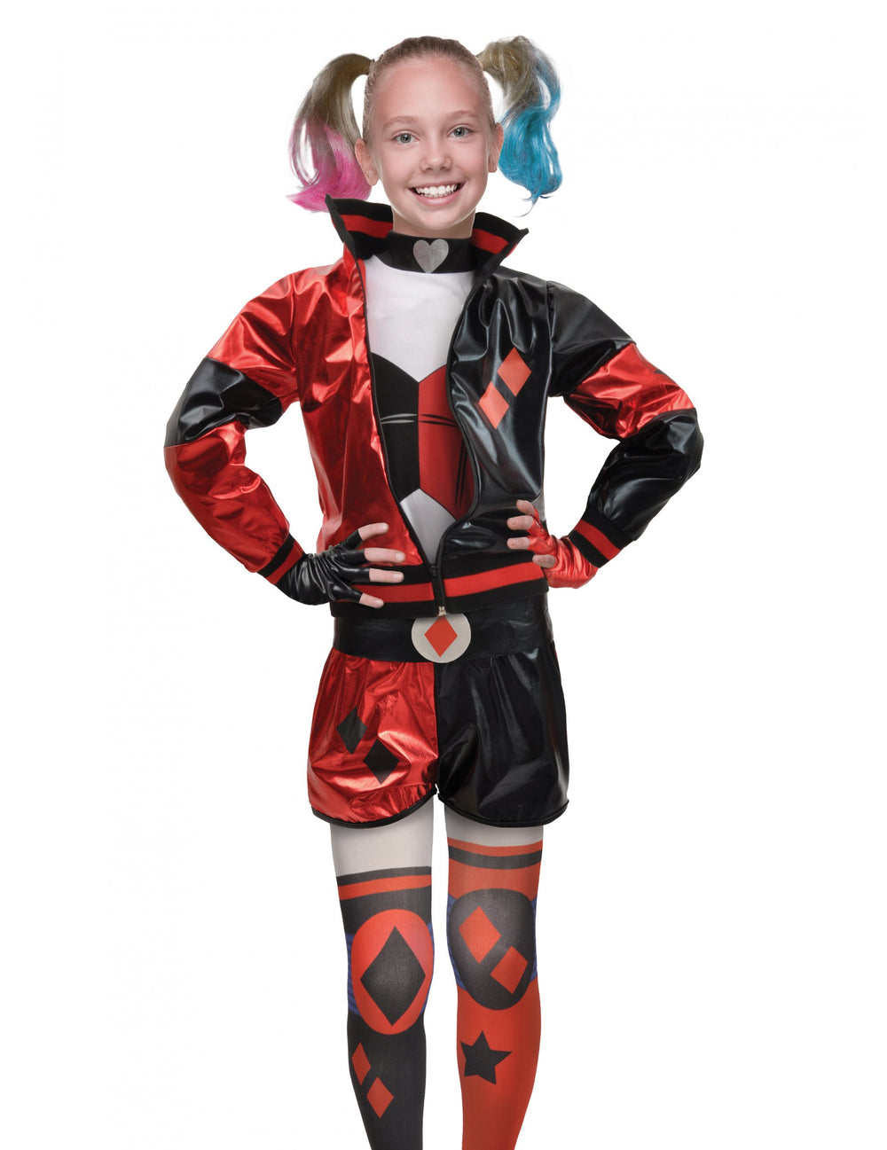 Vue de face du déguisement Harley Quinn™ pour fille