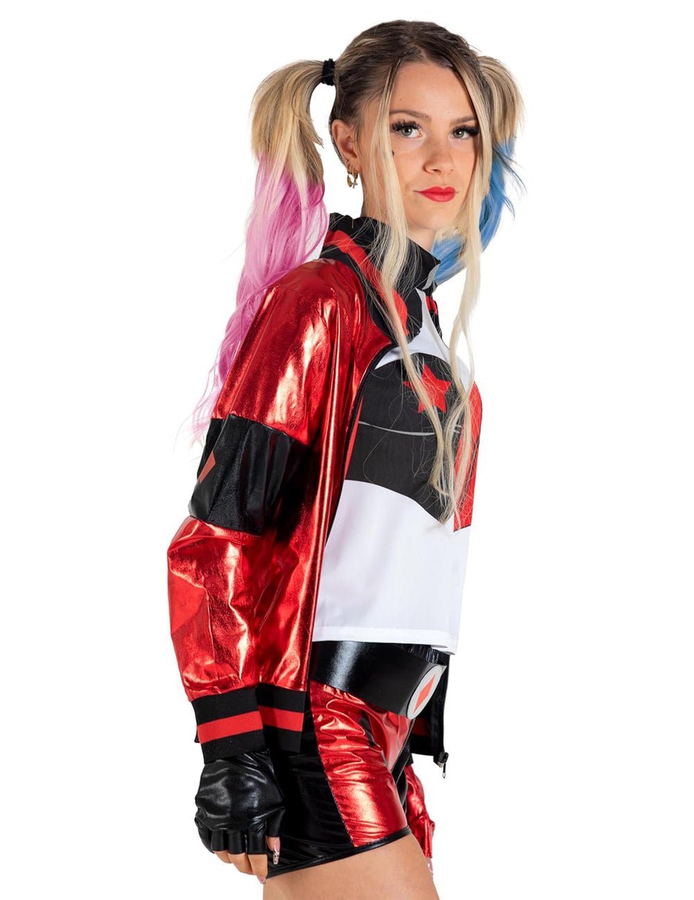 Vue de profil du déguisement Harley Quinn™ pour fille