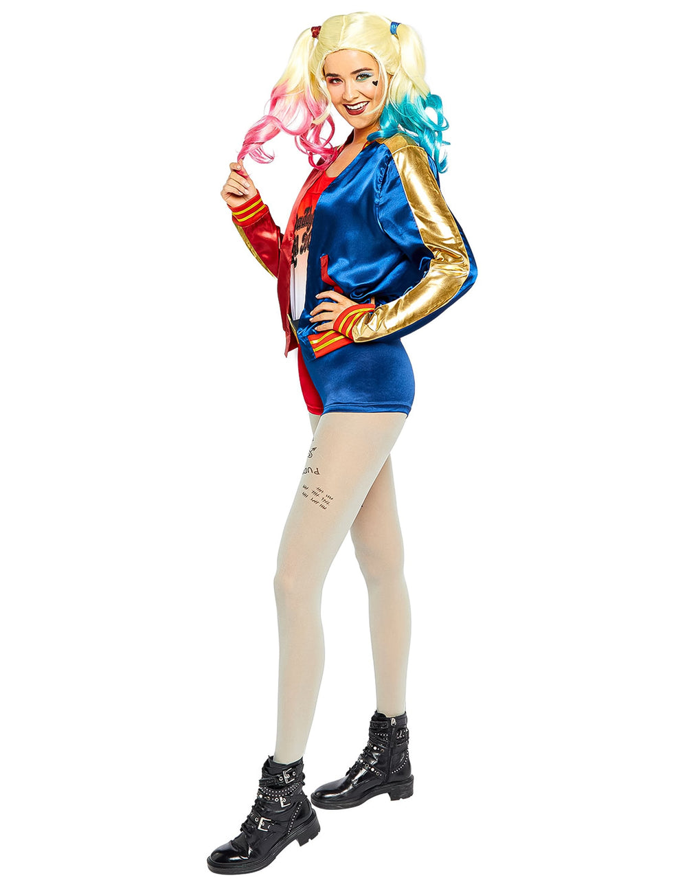 Vue de profil du déguisement Harley Quinn Suicide Squad