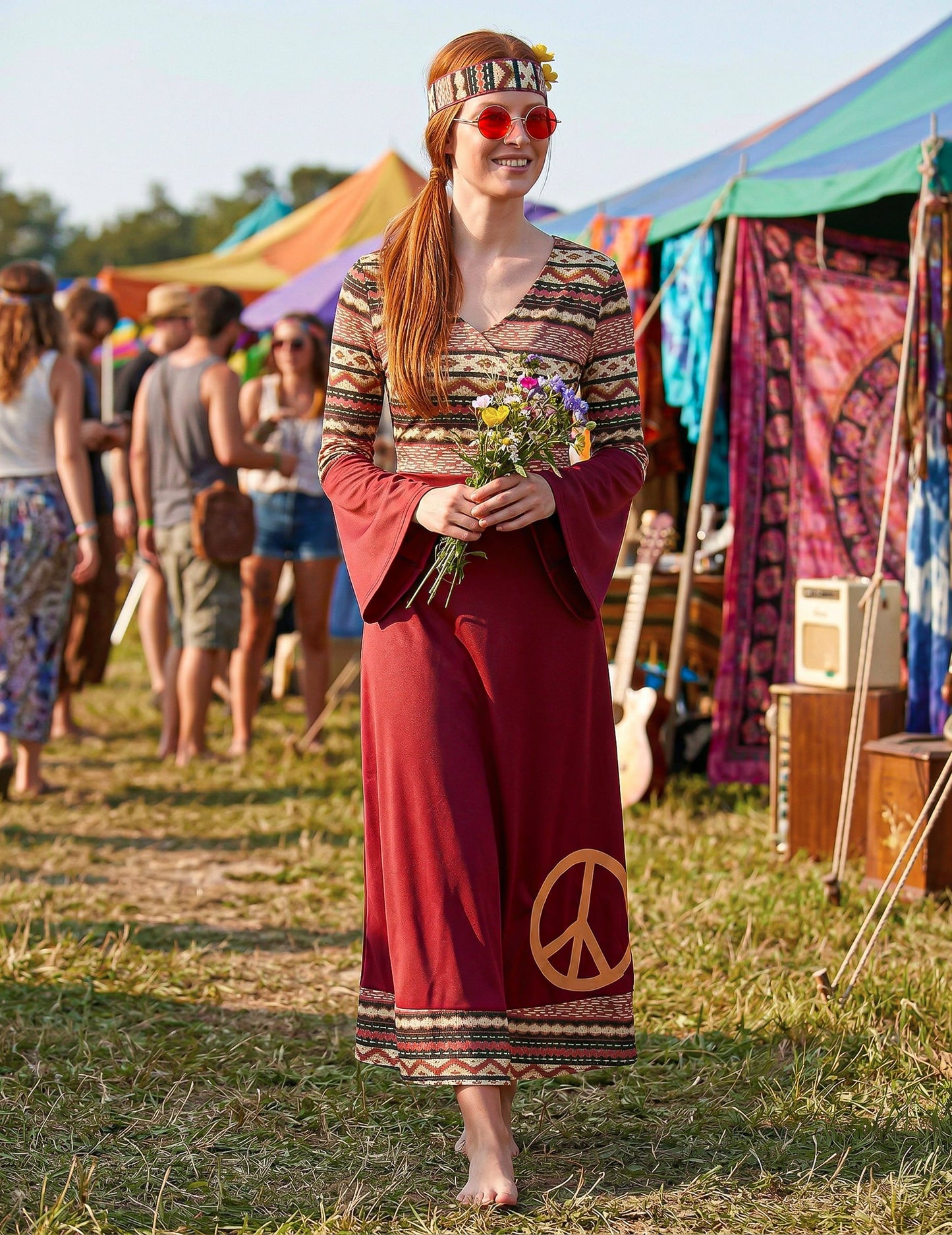 Hippie Bordeaux ženski kostim