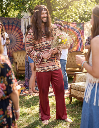 Hippie Bordeaux muški kostim