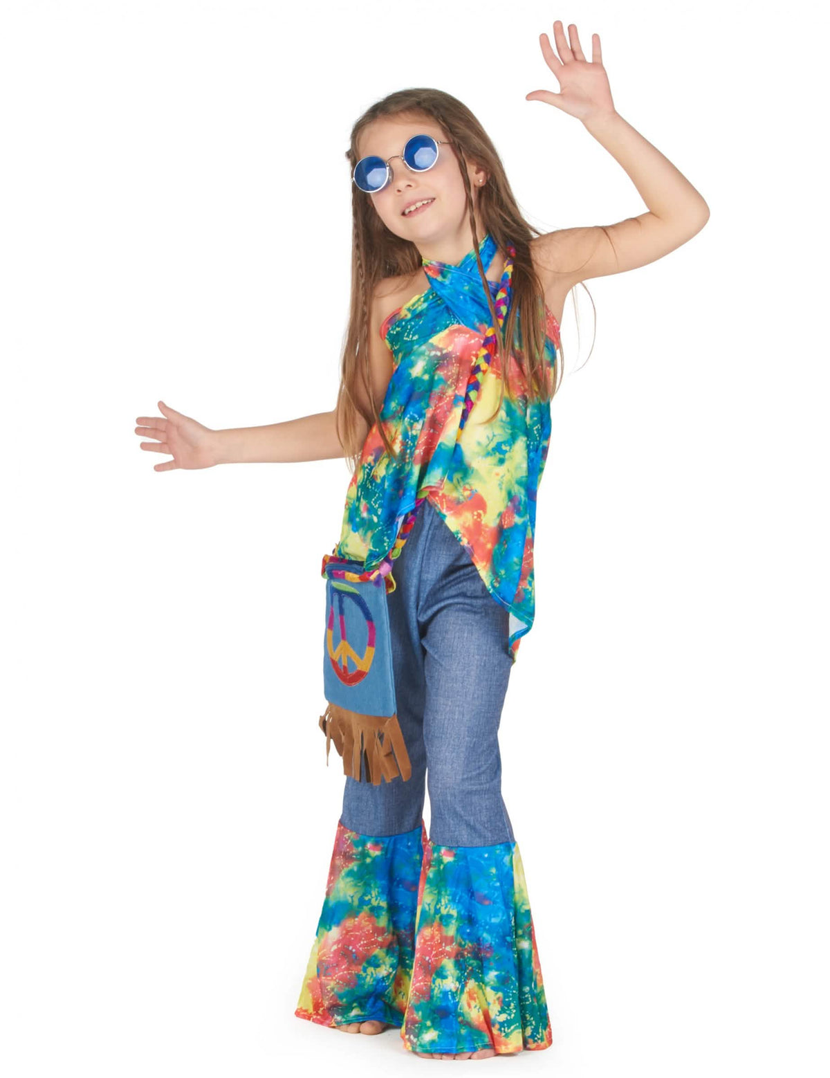Prednji prikaz hippie kostima za djevojčica