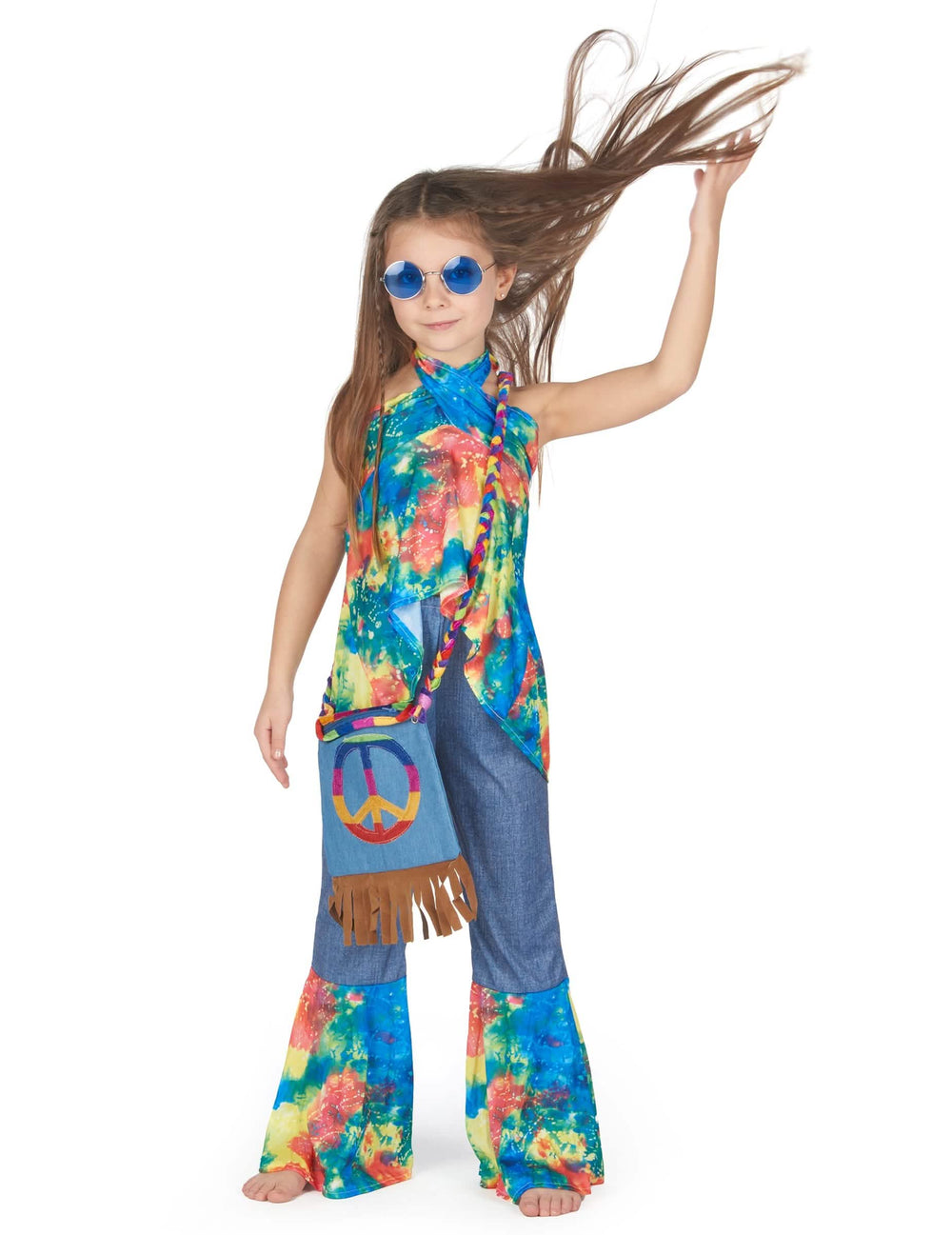 Torbica s resicama sa simbolom peace and love za djevojčica u hippy kostimu