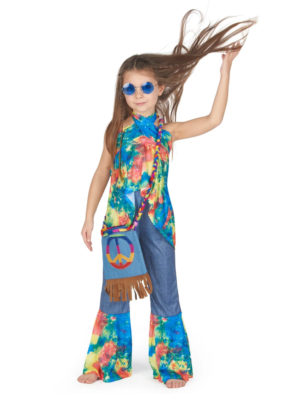 Torbica s resicama sa simbolom peace and love za djevojčica u hippy kostimu