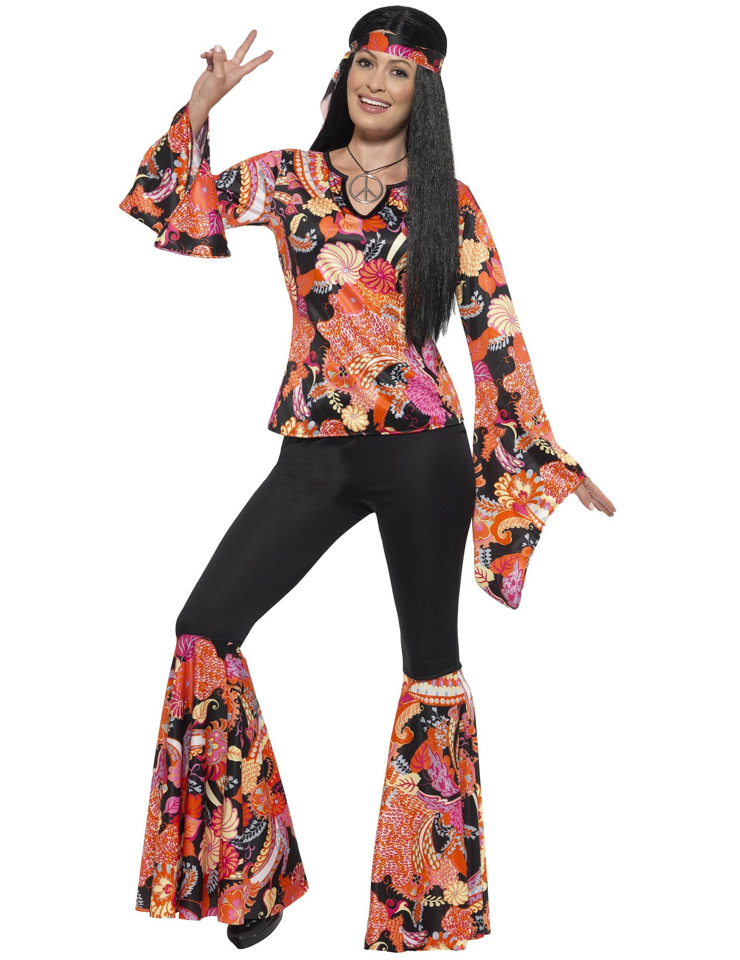 Crna i raznobojna kostim hipi
