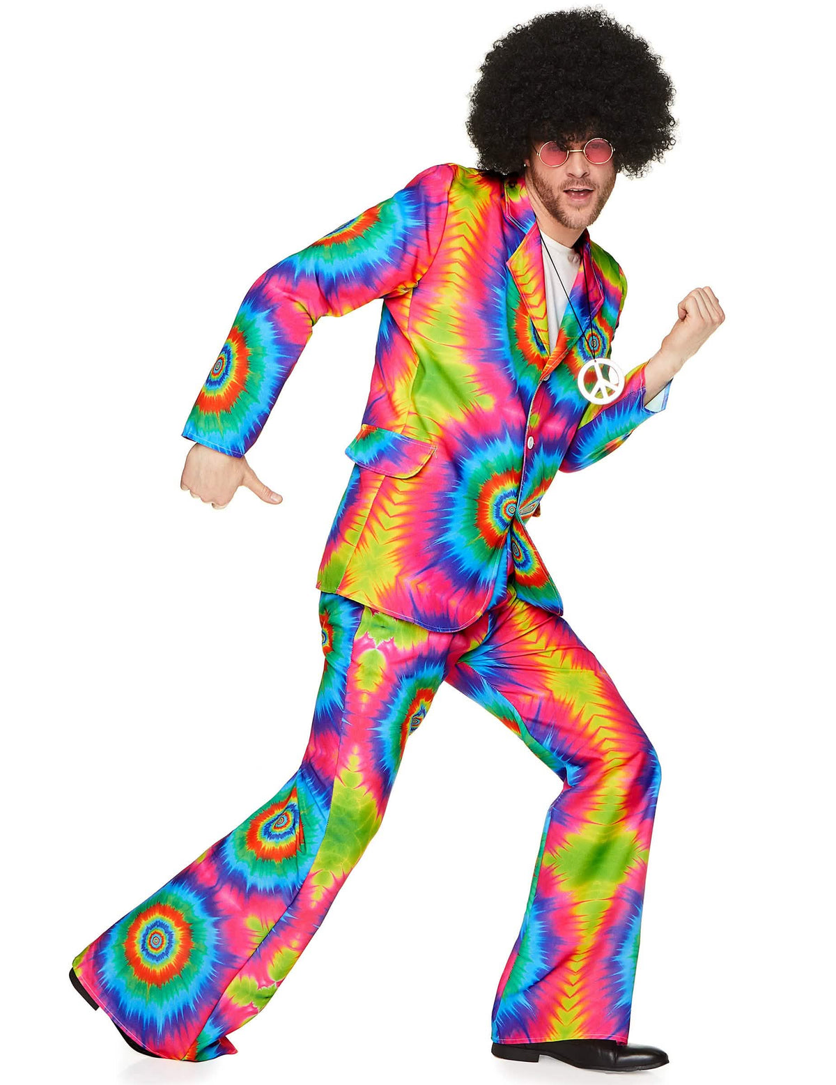 Psihodelični hippie kostim za muškarac s tie-dye višebojnim uzorkom