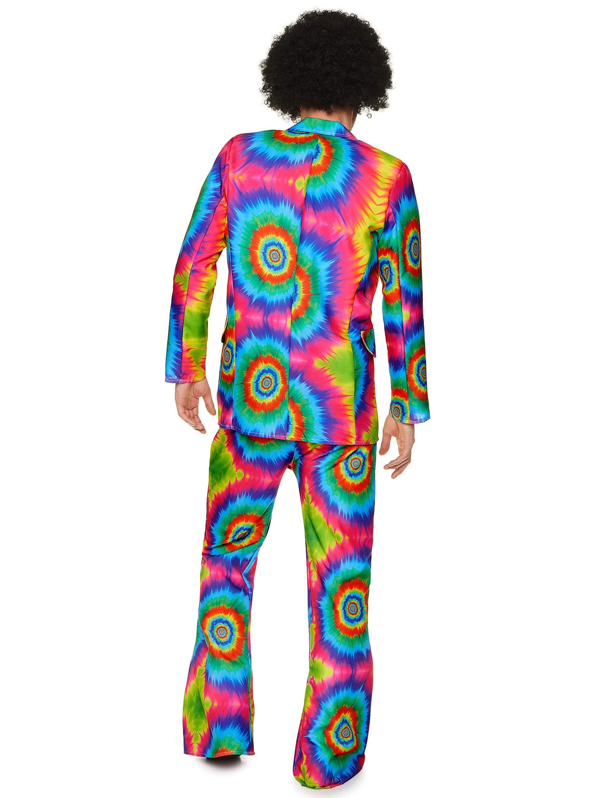 Stražnji pogled na psihodelični hippie kostim za muškarca