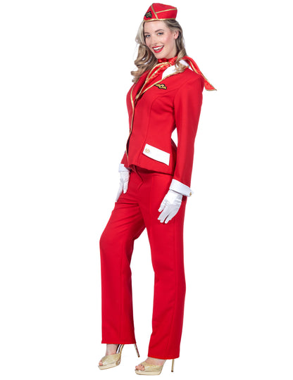 Luksuzni crveni kostim stjuardese za žene