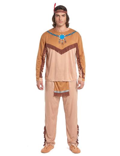 Déguisement indien beige et marron homme