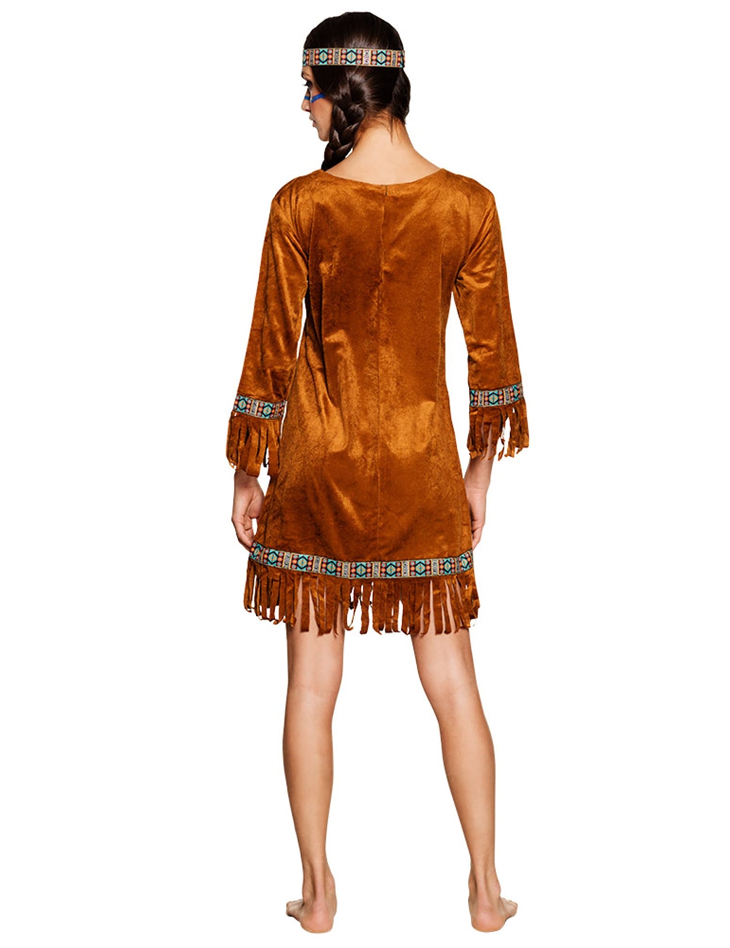 Vue de dos du déguisement d'indienne pour femme