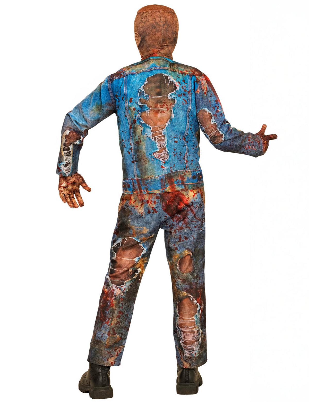 Vue de dos du déguisement intégral zombie pour enfant