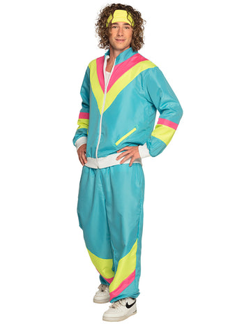 Muški neon plavi retro kostim za jogging