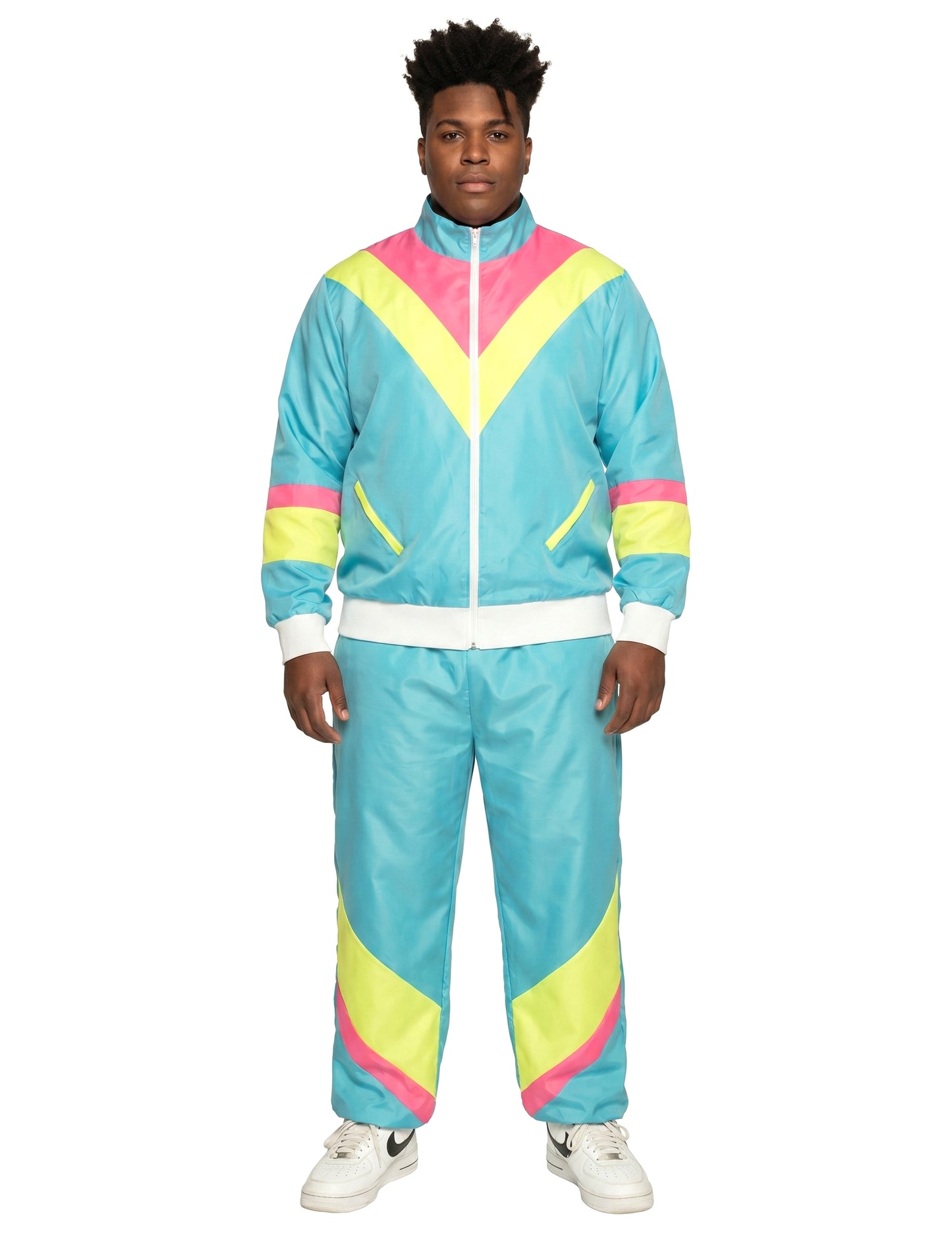 Muški neon plavi retro kostim za jogging