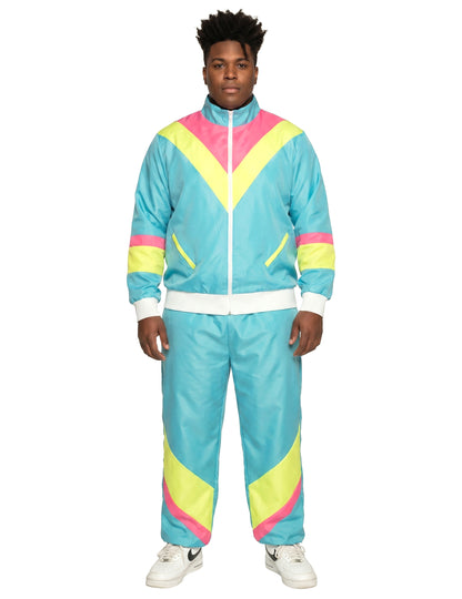 Muški neon plavi retro kostim za jogging