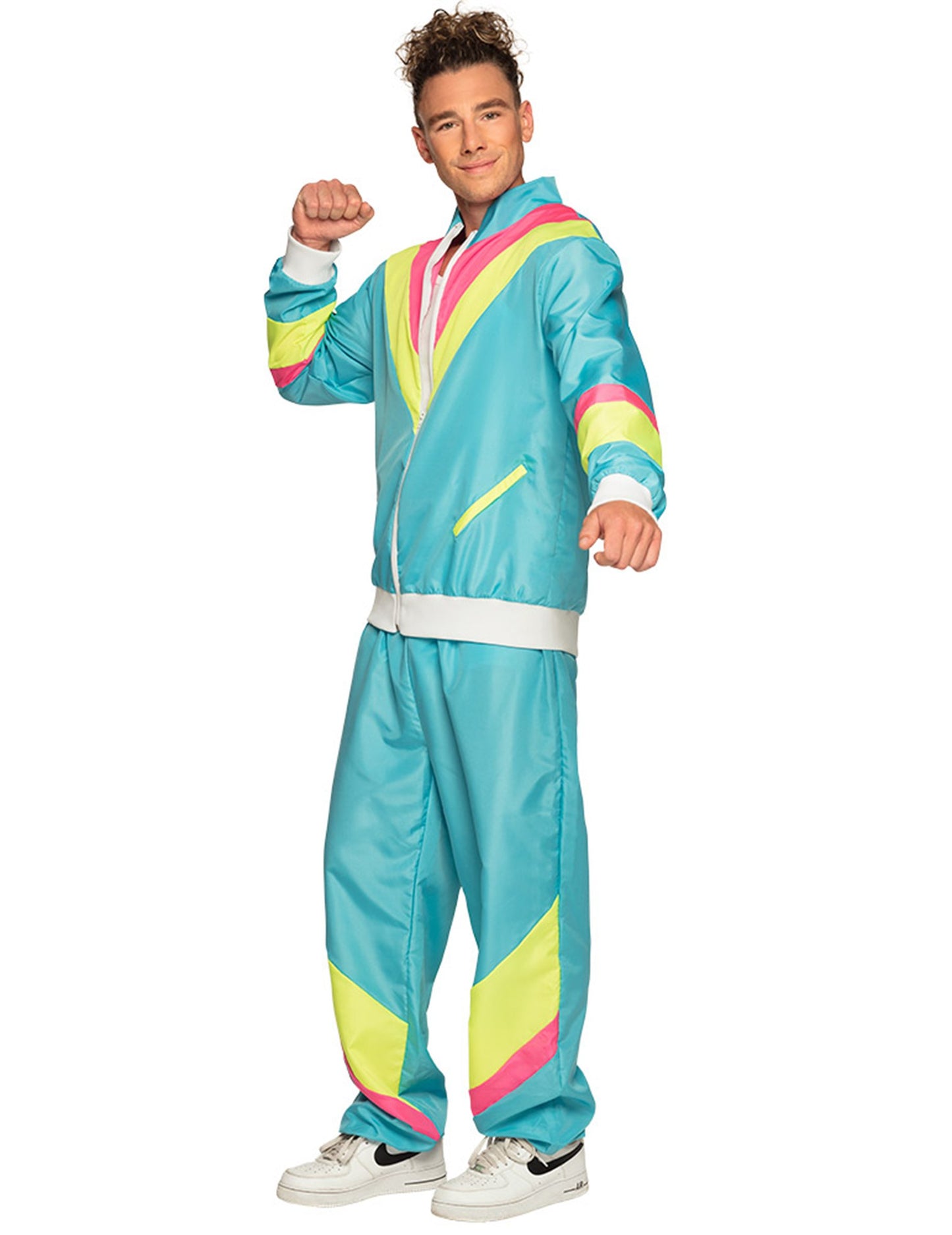 Muški neon plavi retro kostim za jogging