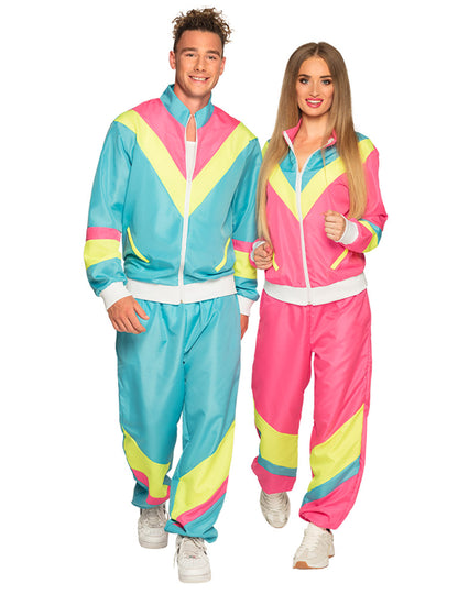 Muški neon plavi retro kostim za jogging