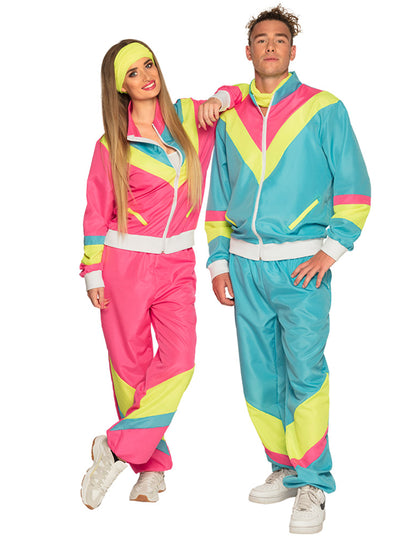 Muški neon plavi retro kostim za jogging