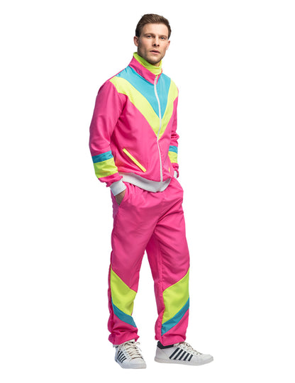 Muški neon ružičasti retro kostim za jogging