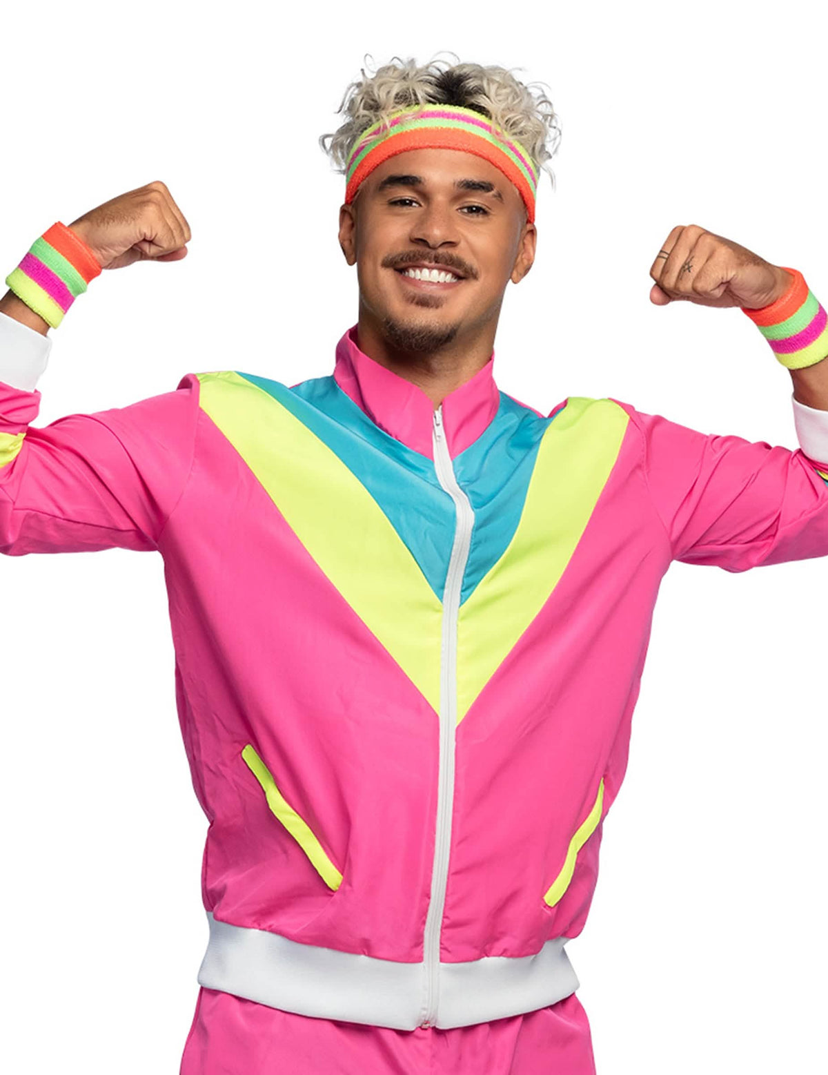 Muški neon ružičasti retro kostim za jogging
