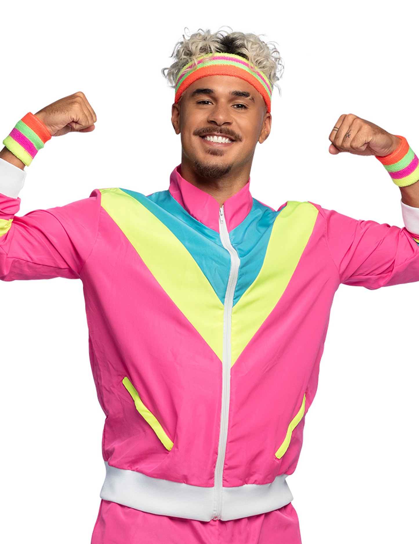 Muški neon ružičasti retro kostim za jogging