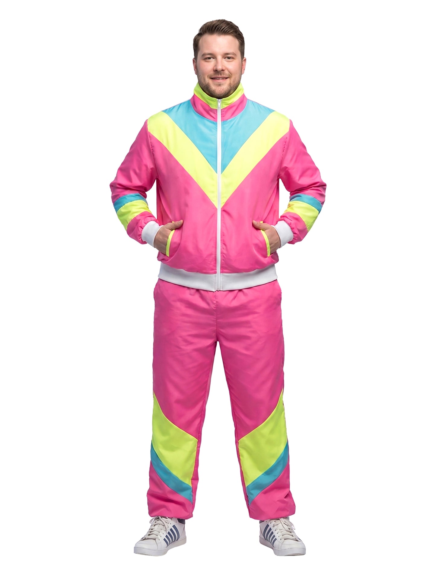 Muški neon ružičasti retro kostim za jogging