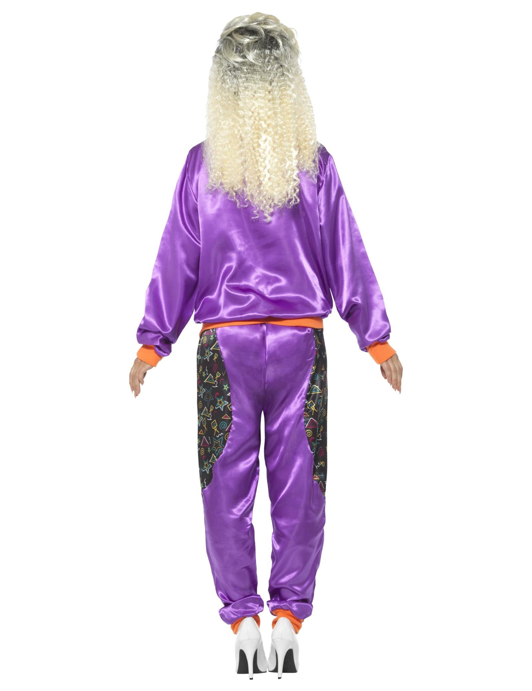 Vue de dos du déguisement jogging rétro pour femme