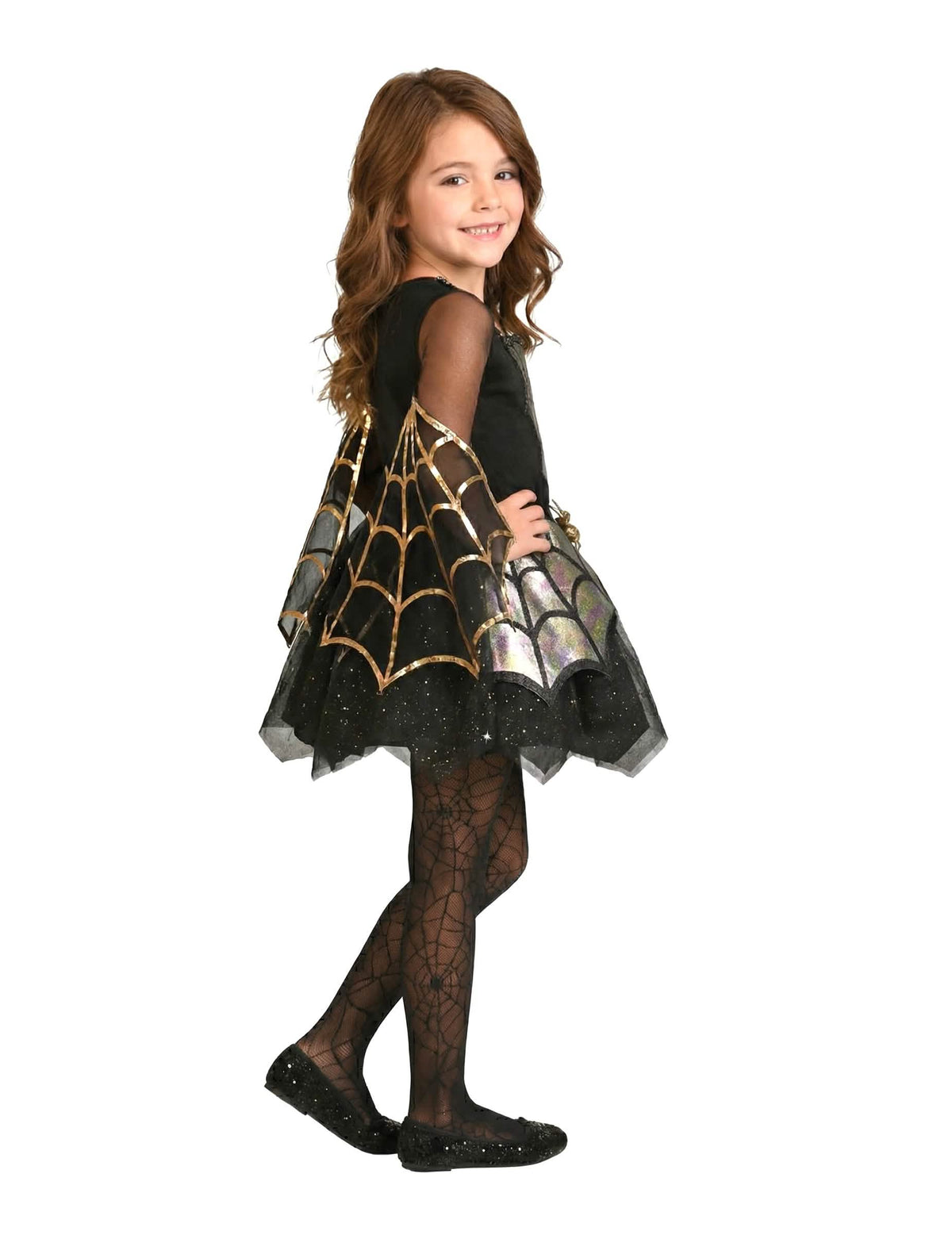 Bočni pogled na slatki kostim pauka za djevojčica