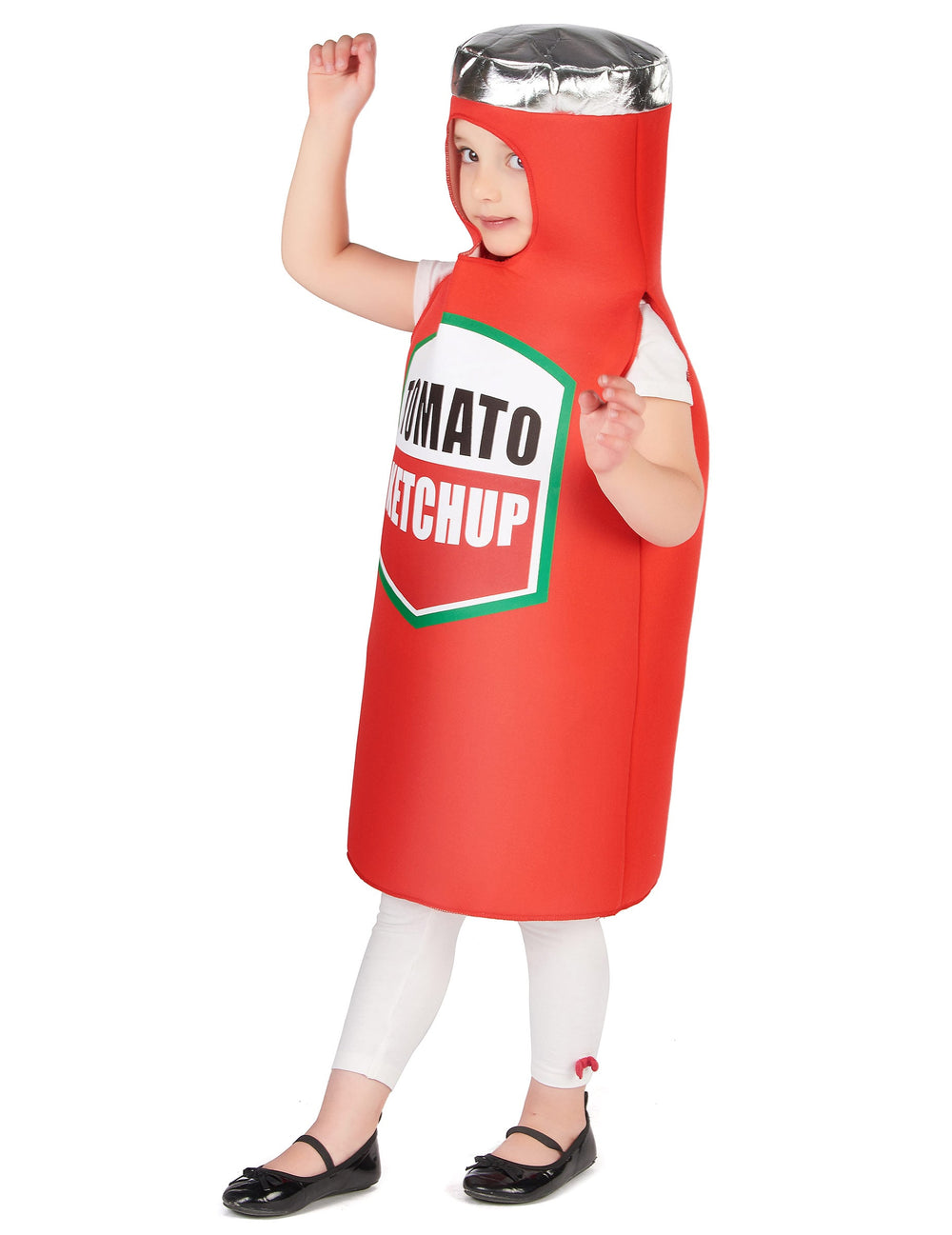 Vue de profil du déguisement de ketchup pour enfant