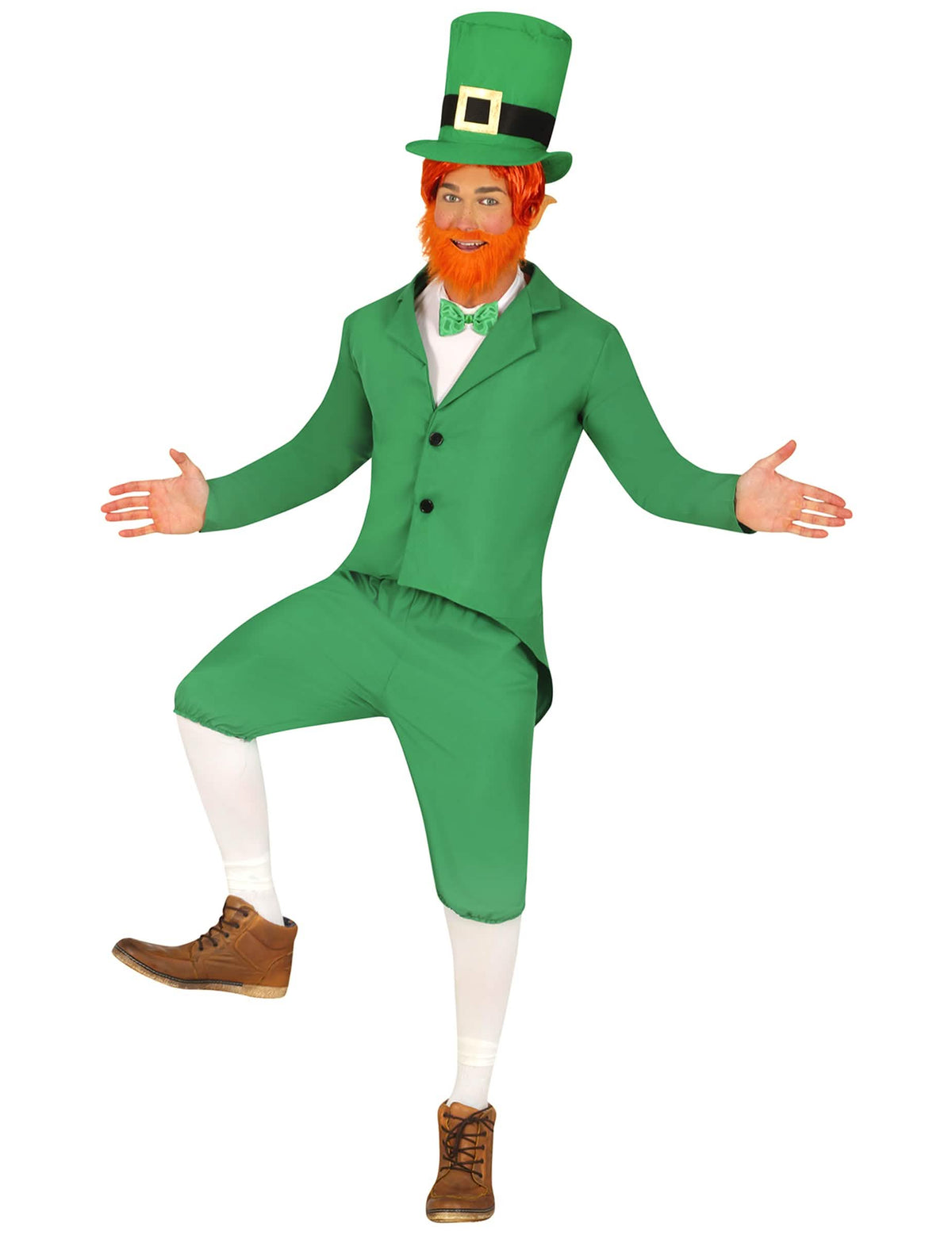 Kostim leprechaun za muškarac zelena s cilindrom i leptirićem