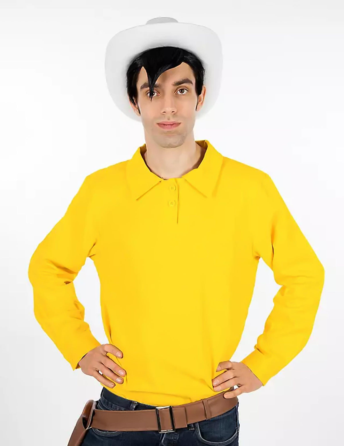 Gros plan sur le buste du déguisement Lucky Luke™ pour homme