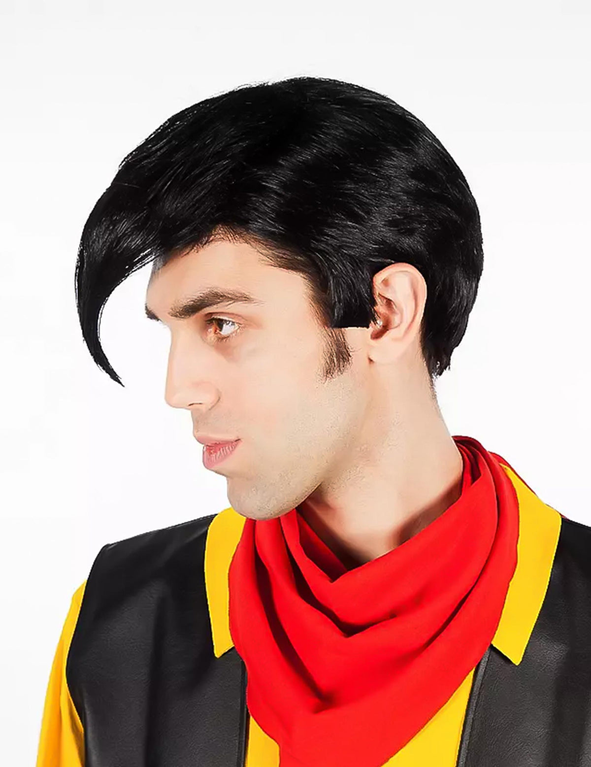 Détail de la perruque avec mèche du déguisement Lucky Luke™ pour homme