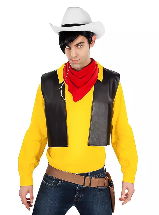 Déguisement Lucky Luke™ pour homme avec chemise jaune et gilet noir